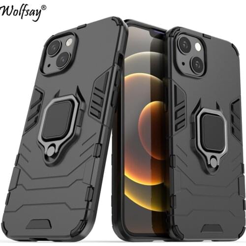 For iPhone 13 Case Bumper Anti-knock Hard Armor PC Magnetic Suction Stand Full Cover For iPhone 13 Case Cover For iPhone 13 Pro