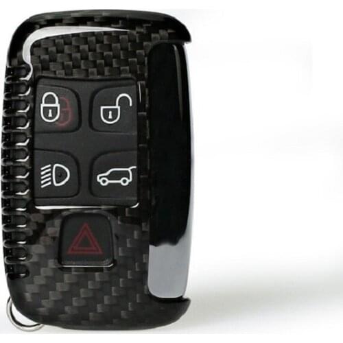 Carbon Fiber Car Key Cover Case For Land Rover Range Rover Discovery Sport Evoque LR2 LR3 LR4 Freelander 2 2011-2016 Shell