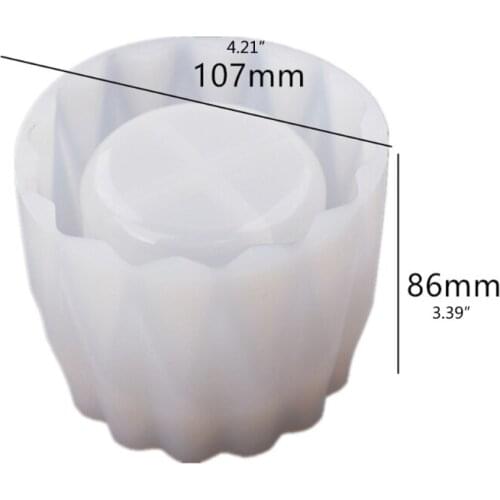 Storage Tank Mirror Epoxy Resin Mold Makeup Brush Pen Holder Vase Silicone Mould DIY Crafts Jewelry Box Making Tools