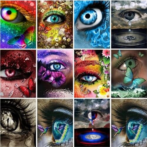 Eye Butterfly DIY 5D Diamond Painting Full Round Resin Cartoon Diamond Embroidery Cross Stitch Rhinestones Mosaic Home Decor