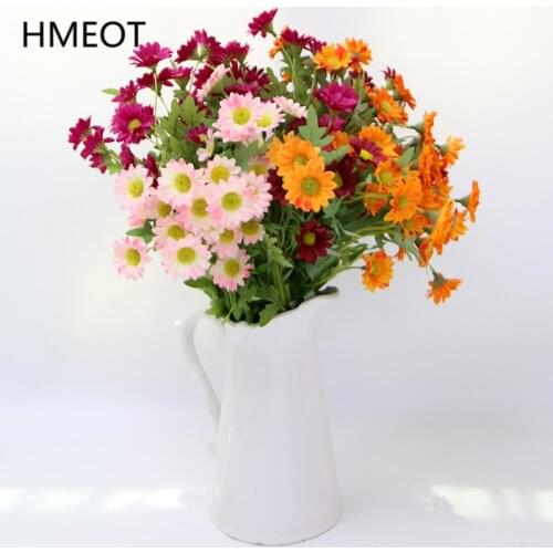 Artificial Daisy Holland Chrysanthemum Sunflower Fake Bouquet Wedding Flower Arrangement Materials Home Decor Photo Props Lilac