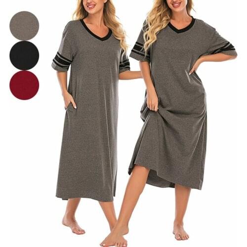 Cotton Loose Women Long Night Dress Nightgown Home Dresses Loungewear Ladies Casual Sleepwear Pregnant Womens Pyjamas Homewear