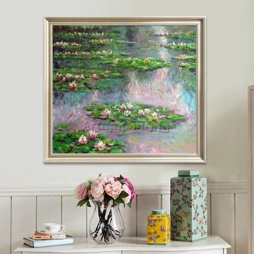 Claude Monet oil painting on canvas,Landscape painting,lotus painting Wall Pictures for Living room hight Quality Hand-painted