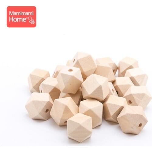 Mamihome 20pc 10mm-26mm Maple Wooden Octagon Beads Baby Teether Hexagon Beads DIY Pacifier Pendant Wooden Blank ChildrenS Goods