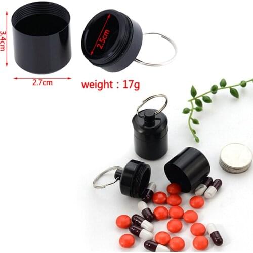 Mini Waterproof Empty Aluminum Alloy Pill Box Case Bottle Cache Drug Holder Container Keychain Medicine Box Health Care