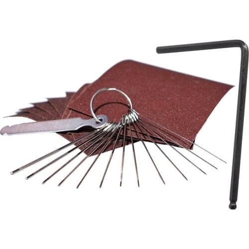 1 set Guitar Bridge Saddle Nut Files Set - with Circular Cross Section and Sand Paper Silver & 1pcs Guitar Truss Rod Adjustment