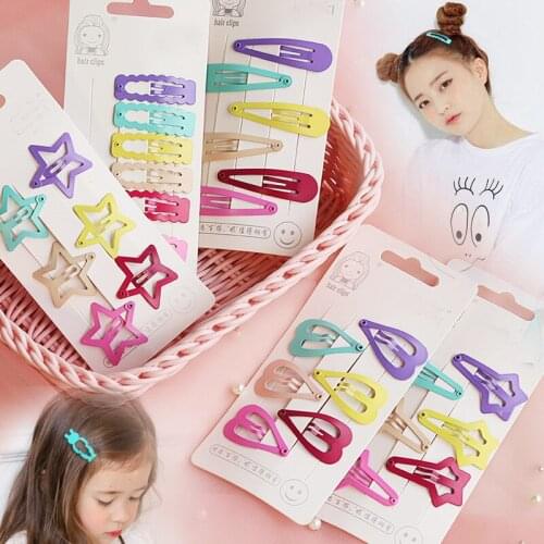 2020 Cute Candy Color Hair Clip Set Korean Animal Fruit Hairgrip For Women New Geometric Kids BB Clip Hair Barrettes Accessories