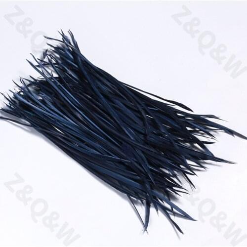 Natural 6-8 inches 15-20CM goose feather monofilament side feather dyed dark navy blue 100-500pcs DIY craft jewelry decoration