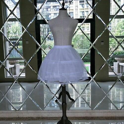 Girls 2 Hoop Crinoline Short Petticoat Skirt Underskirt Lolita Dress Adjustable 2022
