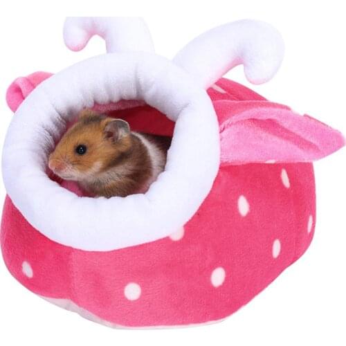 Newest Hamster Cage Small Pet House Pet Cotton Nest Small Pet Warm Nest Plush Pet Bed Christmas For Guinea Pig Rat Hedgehog