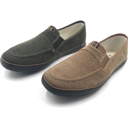USHINE New corduroy low cut canvas casual single shoes labor shoes outdoor shoes breathable shoes for men big size