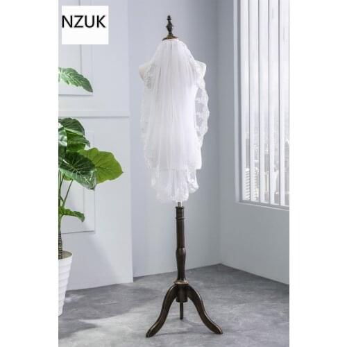 NZUK In Stock Real Image 2018 Wedding Veils Lace Bridal Wedding Cheap Elbow Length White Ivory Party Bride Wedding Veils