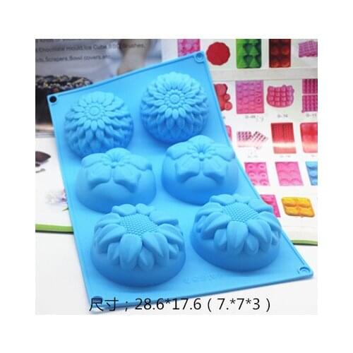 Sunflower Chrysanthemum Soap Chocolate Muffin Cupcake Mold Silicone for Homemade