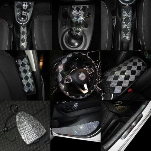 Diamond Auto Car Neck Pillow Safety Car Seat Head Neck Auto Headrest Support Rest Cushion Bling Car Interior Accessories