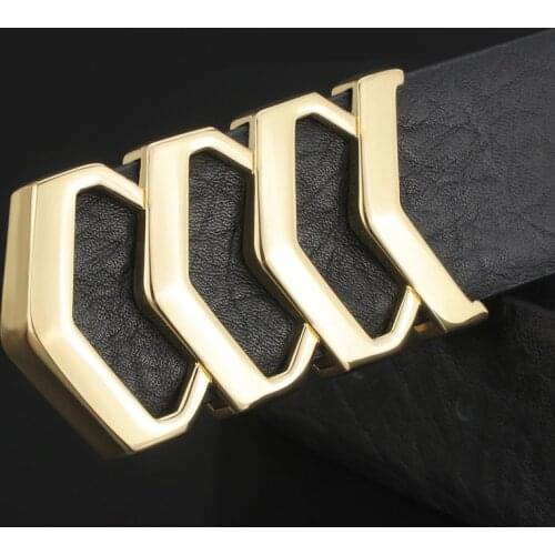 Smooth buckle full grain leather belt men High Quality designer Cowskin black Waist Strap luxury famous brand ceinture homme