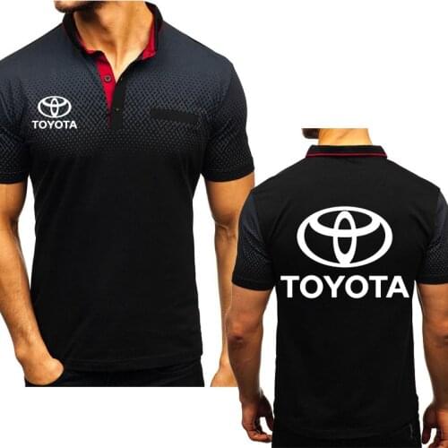 New 2021 Summer Mens Polo shirt Toyota Car logo printing high quality Cotton Short Sleeve casual Mens Short sleeve
