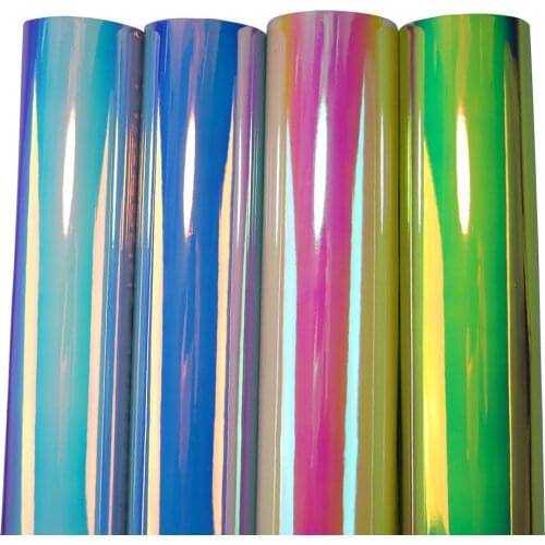 30x134cm Roll Iridescent Holographic Mirror Faux Radium Film Special Leather Laser Synthetic Fabric For Bag Bow Earring BH002