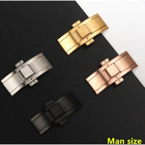 21mm man Silver Gold Rosegold black Stainless Steel Folding Buckle For AP strap steel Watchband buckle Clasp With engraving