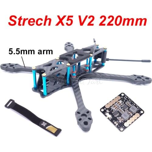Strech X5 V2 220 220mm w/ 5.5mm Arm Freestyle FPV Racing Quadcopter Frame Kit Upgrade Johnny 5inch FPV Edition 22XX Motor