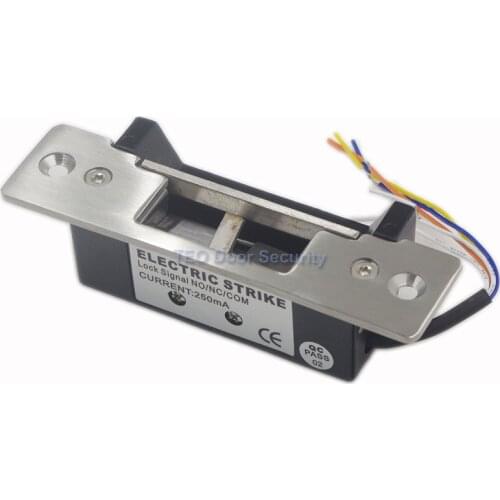 High Quality Fail Secure NO Door Lock American Standard Long Faceplate 500kg Holding Force Metal Door Strike With Signal Output