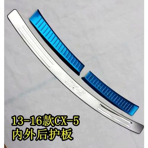 REAR OUTER BUMPER PROTECTOR TRIM DOOR SILL SCUFF COVER PLATE ACCESSORIES Fit For Mazda CX-5 CX5 2013 2014 2015 2016 Car Styling