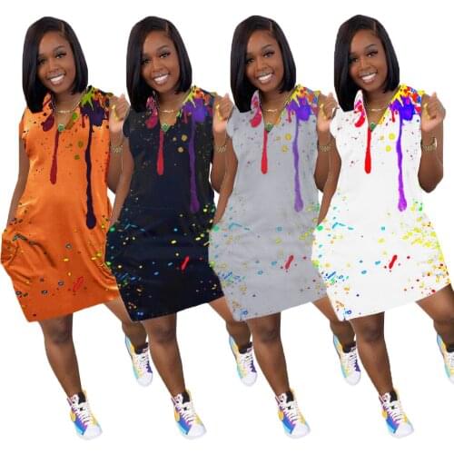 Summer Dress Womens Clothing 2021 Robe Femme Camouflage Print Mini Dresses Pockets Loose Y2K Dress For Woman Vestido De Mujer