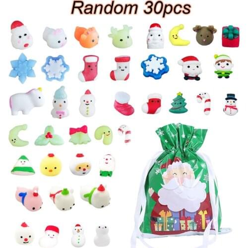 10/30pcs Squishy Toy Christmas Stocking Snowman Shape Squeeze Rising Soft Sticky Stress Relief Toys Christmas Gift For Kids