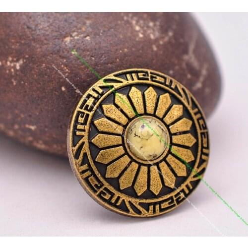 10pcs 25mm Bronze Sun Flower Carved Beige Turquoise Leathercraft Handcraft Western Belt Leather Conchos Button Screw back