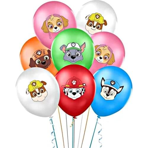 10 pcs Paw patrol Latex balloon Cartoon Chase Marshall Skye balloon Birthday party decoration Childrens birthday decorations