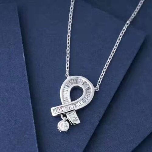 18K-Gold Natural Diamond Pendant O-shaped Gold Necklace Sports Casual Style Woman Jewelry