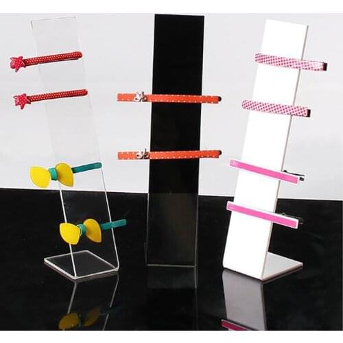 Acrylic Headwear Showing Rack Jewelry Display Stand L Shape Headwear Hair Accessories Display Holder 4x5x19cm