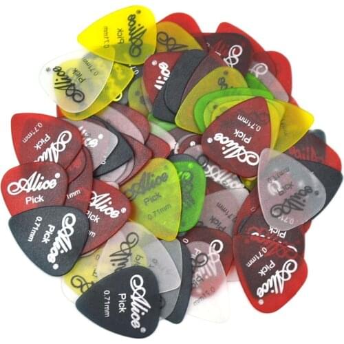 Alice 100pcs Medium 0.71mm Heavy 0.96mm Transparent Matte Guitar Picks Plectrums PC