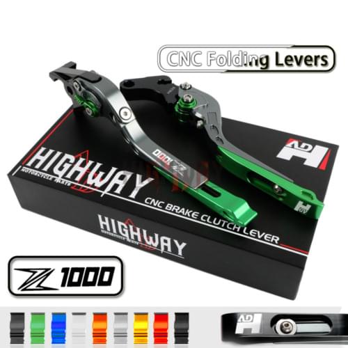 CNC Aluminum Brake Handle Bar Lever Extendable Folding Adjustable Brake Clutch Levers For KAWASAKI Z1000 R Z1000R 2017