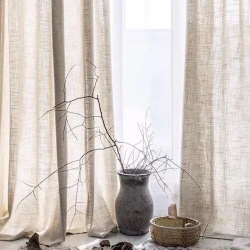 Custom Design Linen Tulle Sheer Floor-to-ceiling Window Curtains for Home Living Room Decoration in the Kitchen Cafe Curtain
