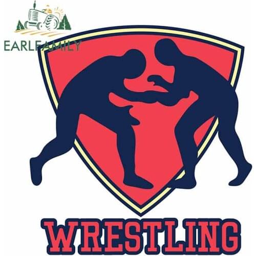 EARLFAMILY 13cm x 12.6cm for Wrestling Logo with Text Space for Your Slogan Motorcycle Car Decal Bumper Window Vinyl Car Sticker