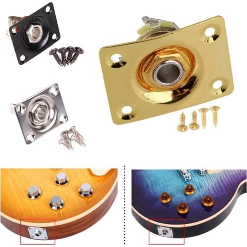 Electric Guitar Output Jack Plate Socket ,Square With Jack And Screws Output Jack Plate Socket For ST Tele Electric Guitar