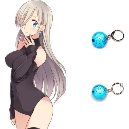 Elizabeth Liones Cosplay Earrings The Seven Deadly Sins Accessories Handmade Eardrop Blue Stud Earrings