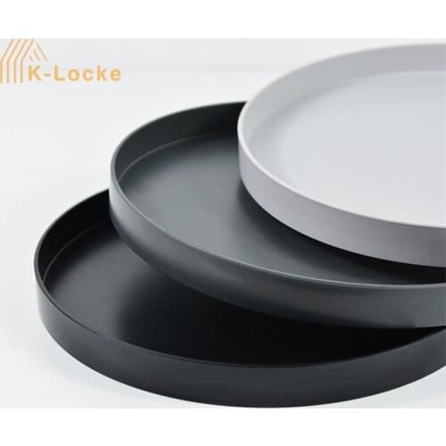 Contracted Style Round Storage Tray Portable Storage Tray Bedroom Table Decorative Cosmetics Jewelry Sundries Storage Box