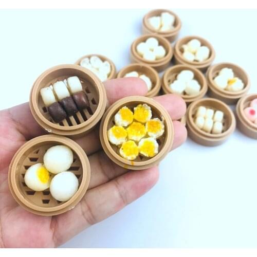 5pcs/lot 1/6 Scale Miniature Dollhouse Mini Chinese pastry Miniatural Bread for Dollhouse Accessories Play Toys Pretend Food
