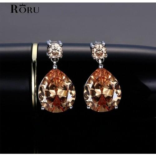 Fashion Jewelry Austrian Crystal Bright Zircon Rhinestones Korean Style Women Earrings with Stone Classic Metal Earring