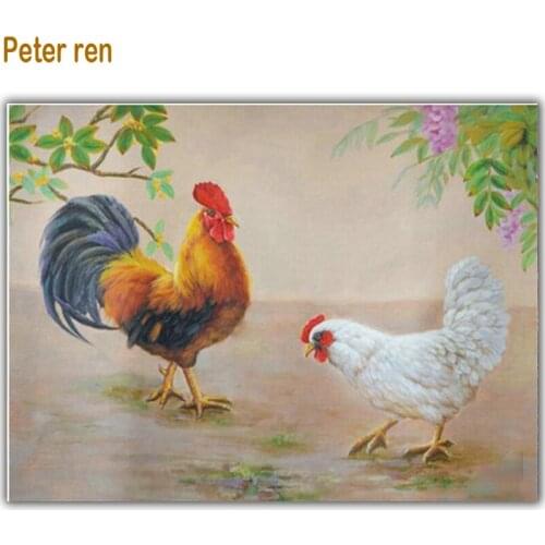 Peter ren DIY full Rhinestones Diamond Embroidery Chicken family Diamond Mosaic Needlework Diamond Painting cross stitch Crafts