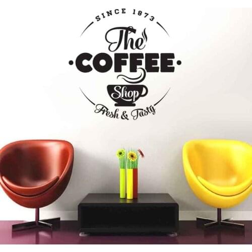 Coffee Shop Sticker Milk tea Decal Cafe Cup Poster Vinyl Art Wall Decor Mural Decoration Break Bread Glass Decals