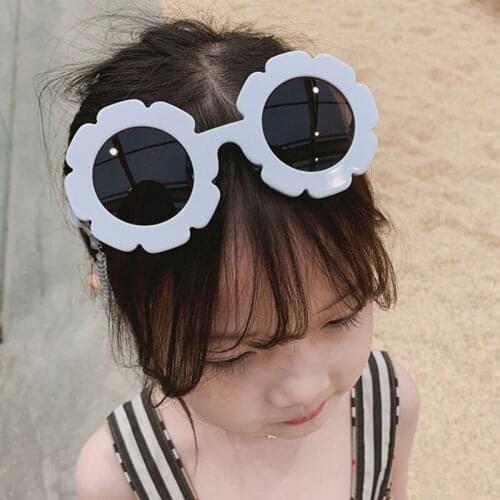 New Children Sunglasses Sunflower Lovely Baby Comfortable Colorful Sunglasses Round Frame Flower Petal Glasses