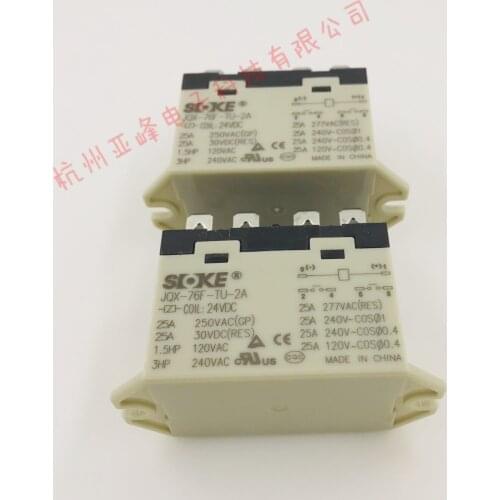 Original JQX-76F-TU-2A 24VDC 6pin 25A 250VAC relays