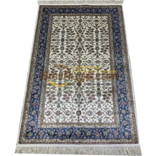 Hand Knotted Persian Amazing Blue Wool And Silk Rugs Handmade carpets