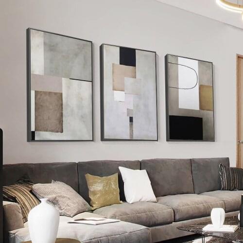 Canvas Poster Print Minimalist Wall Art Pictures for Living Room Home Decor Modern Geometric Abstract Painting Industrial Style