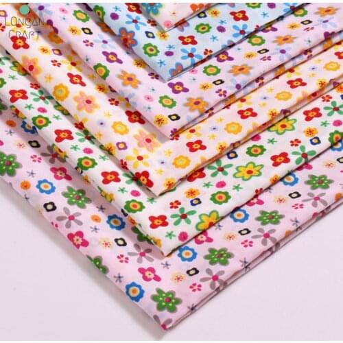 Half Meter Little Flower Printed Fabric Colourful 100% Polyester Fabric Cloth Sewing Patchwork DIY Handmade Craft Material