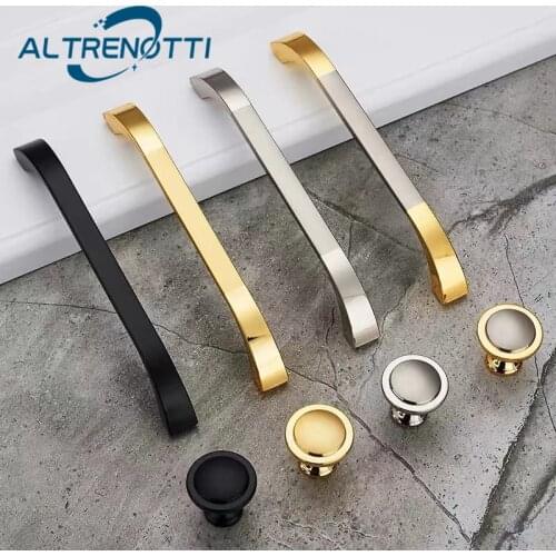 Drawer Cabinet Handle Zinc Alloy Metal Silver Black Gold Door Pull Room Closet Kitchen Cupboard Hardware Furniture Wardrobe Knob