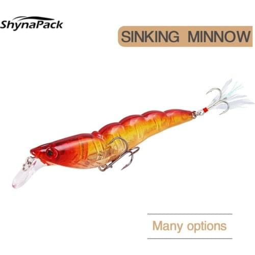 Shrimp Fishing Lure13.2g/10.3cm Minnow Baits Sinking Wobblers Artificial Bionic Hard Bait pike carp fishing accessories Pesca