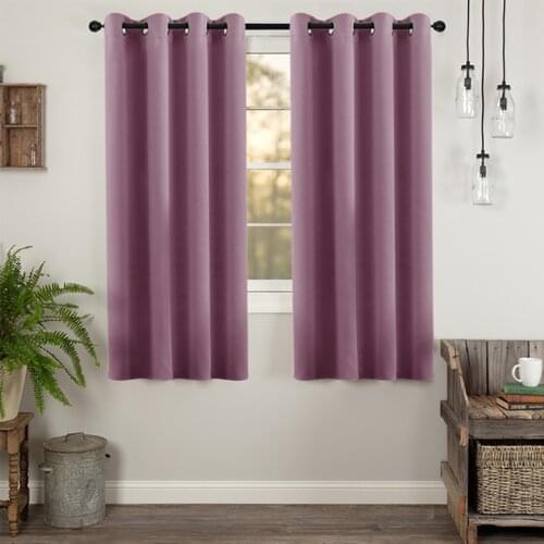 LISM Blackout Short Curtains for Living Room Bedroom Kitchen Curtains Window Treatments Solid Color Window Curtain Drape Blinds